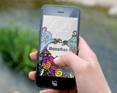 Personalized wall paper for iPhone, cool SmartPhone screen saver, original handmade comics, happy awesome cover, gift idea, digital Personalized wall paper for iPhone, cool SmartPhone screen saver, original handmade comics, happy awesome cover, gift idea, digital