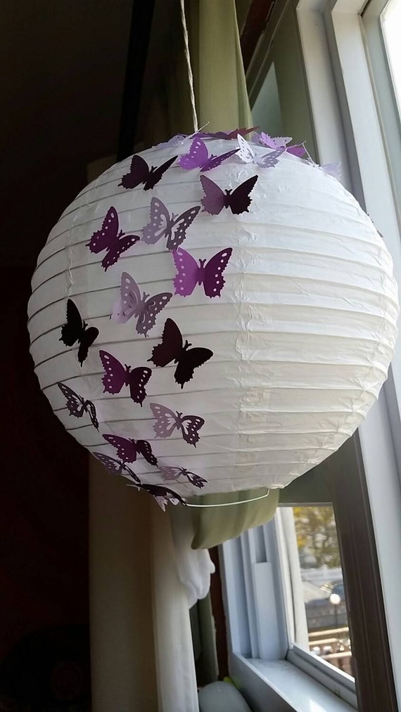 Butterfly paper lantern Purple lantern purple by ShugaSweetThings
