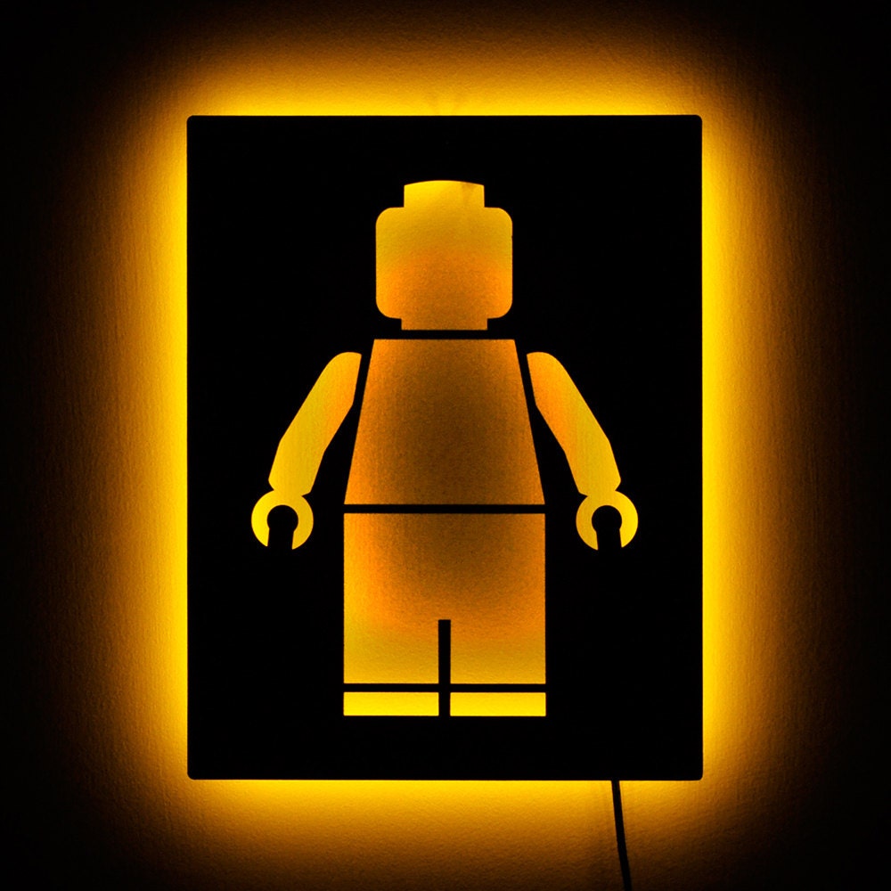 Lego Man Lamp Lego Figure Outline Night Light and by HaloLights