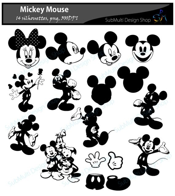 Download Mickey Mouse Silhouette / SVG High Quality / printable ...