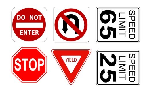 MINIATURE ROAD SIGNS Construction Traffic Signs Traffic Didactic