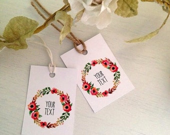 12 Custom Gift Tags - Your Choice of Text