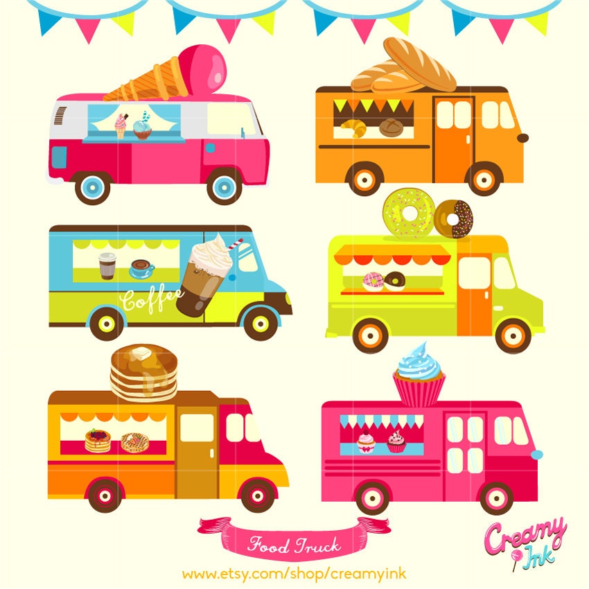 Food Truck Clip Art Flat Food Truck Vector Illustration Download Free Download Food 