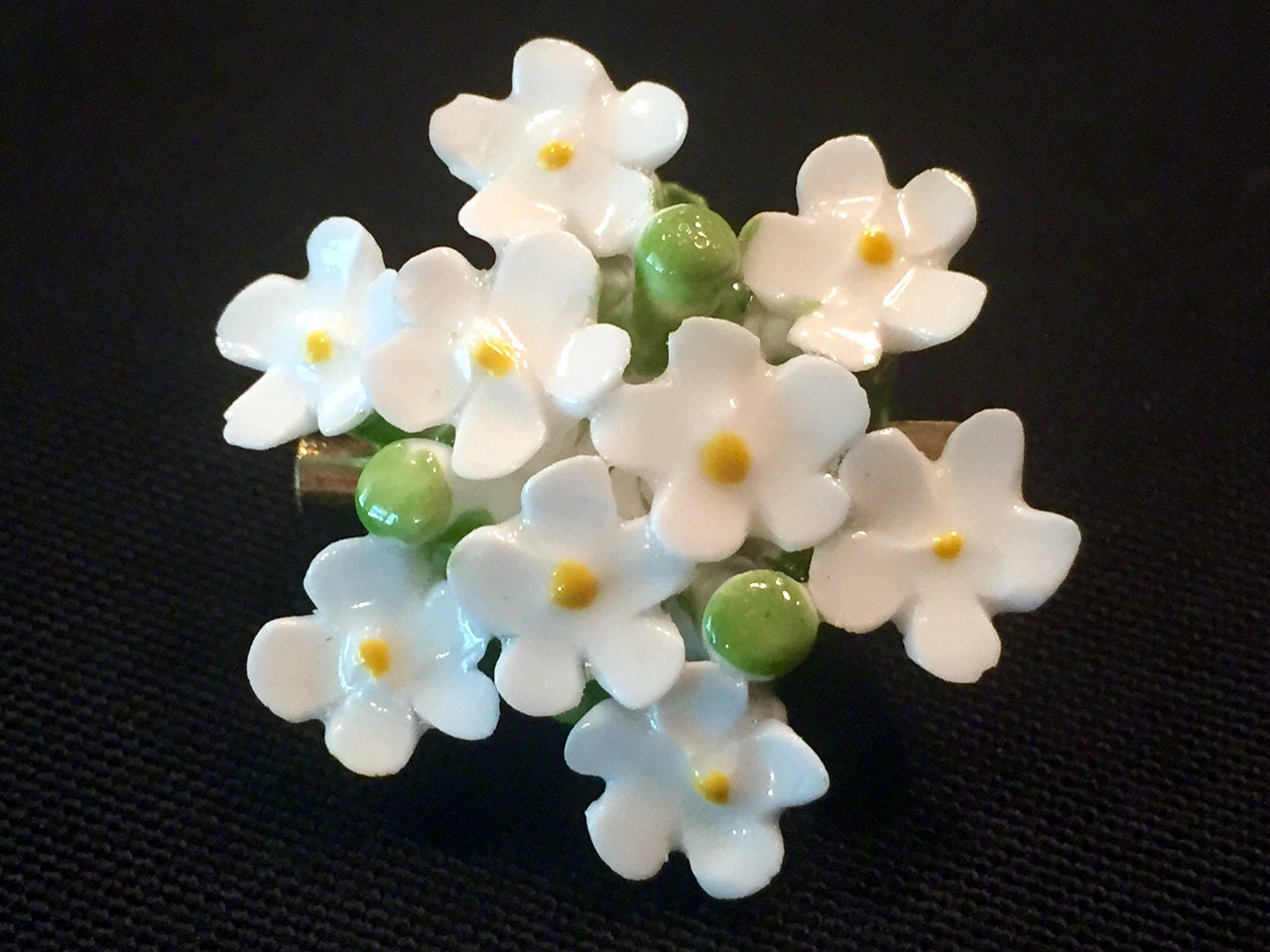 Vintage 1950 Cara China Staffordshire Flower Brooch Made in
