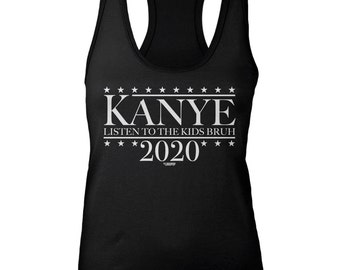 Ladies Racerback - Kanye For President - Kanye 2020 - Yeezy - Kanye West - Kim Kardashian - MTV - USA - Hip Hop - Vote- logopop