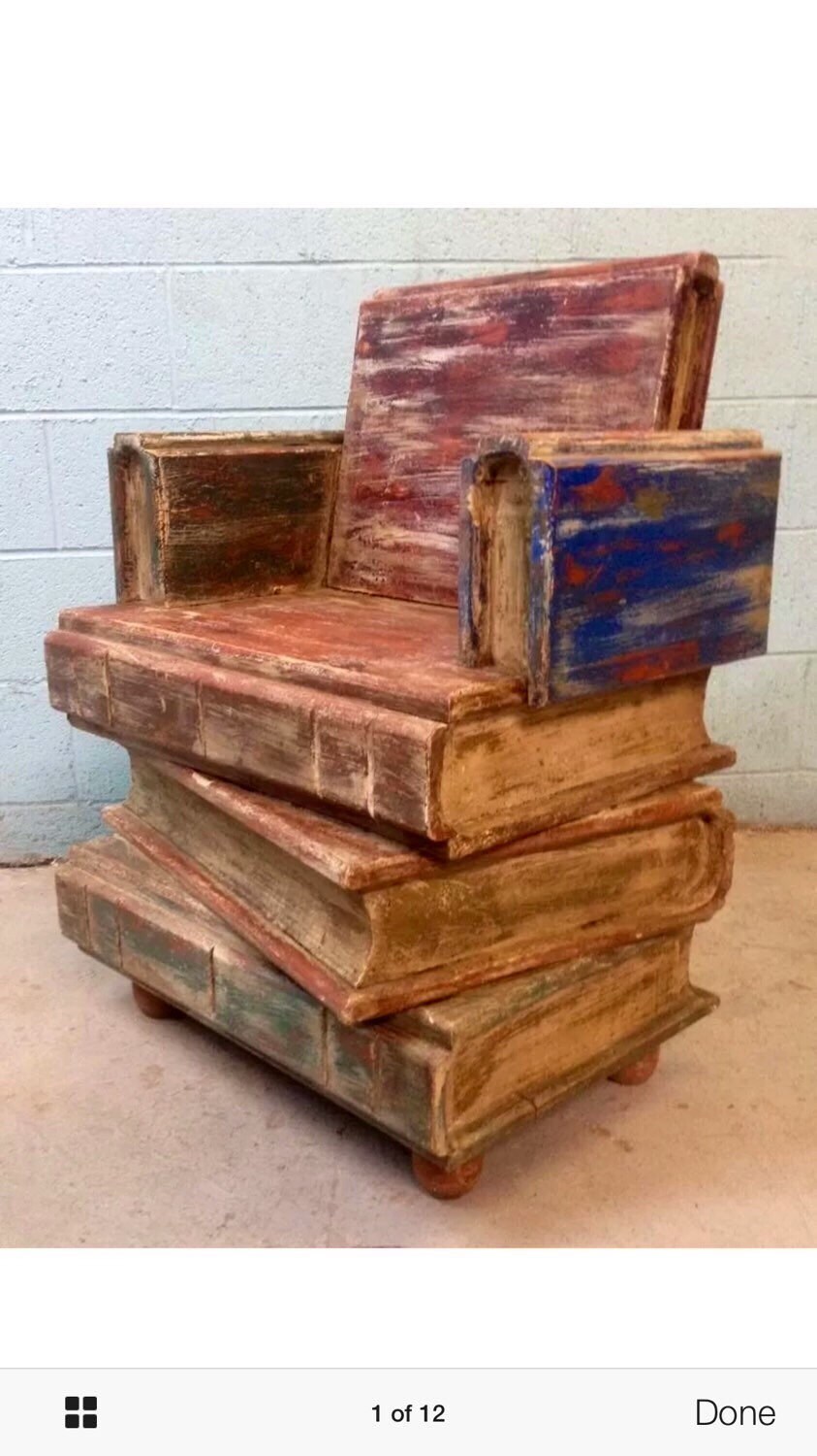 Unique Vintage Wooden Book Chair Haute Juice