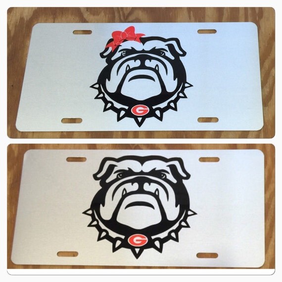 Bulldogs License Plate Car Tag silver bulldogs