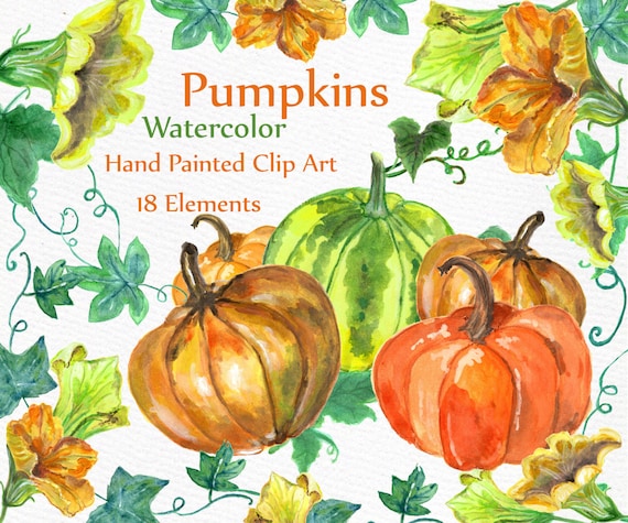 watercolor pumpkin clipart - photo #28