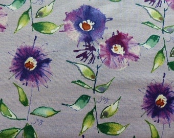 1 Yard Kathy Davis Free Spirit Wildflower Wisteria Fabric