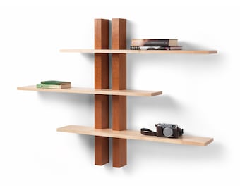 Wall shelves - cherry and maple shelves handmade in the UK
