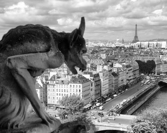 Items similar to Gargoyle Cats of Paris Notre Dame Cathedral Medieval ...