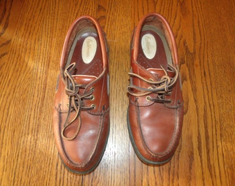 RARE Brown Leather Boat shoes Nantucket Fieldmaster Men 8 D NICE