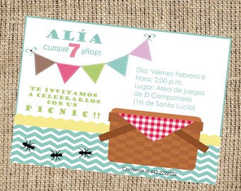 Printable Picnic Party Invitation