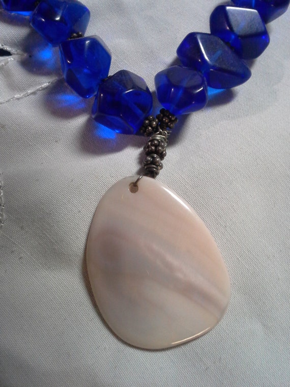 Vintage Costume Jewelry Dark Blue Stone and by NinaColVintage