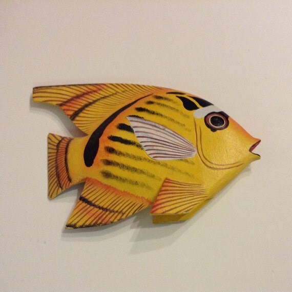 Tropical Wooden fish by CaribbeanStuff on Etsy