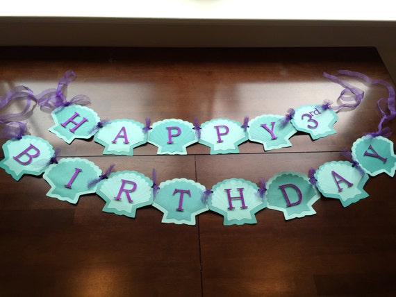 little mermaid birthday banner by 1stopkidspartyshop on etsy