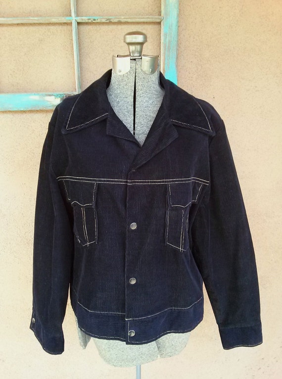 Vintage 1970s Corduroy Jacket Western Mens 42 by bycinbyhand