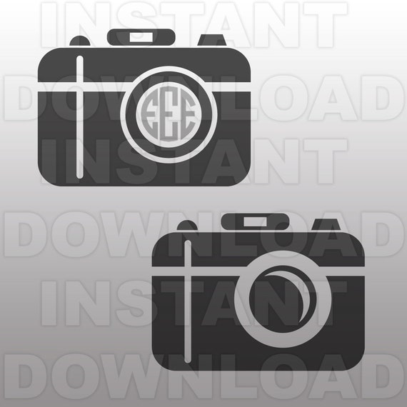 Download Camera SVG FileMonogram SVGCutting Template-Vector Clip Art