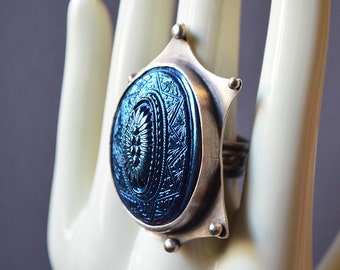 Grandma's Glass Button Ring
