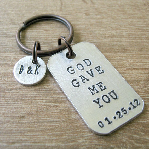 God Gave Me You Keychain Mens Anniversary Keychain Add