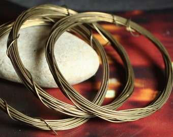 Hand antiqued oxidized solid brass wire 22g thick, 10 ft (item ID HMABW22G)