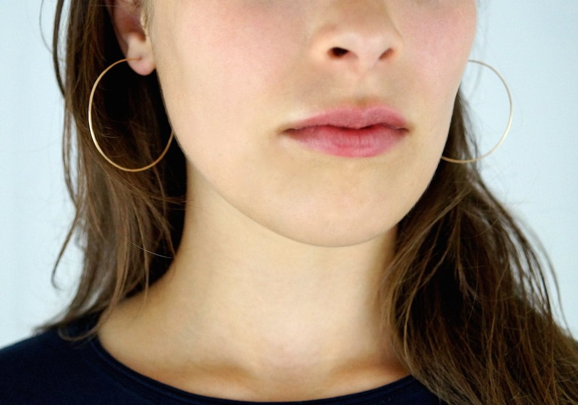 Hammered Hoops in 14K Gold fill large gold hoop earrings