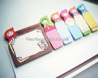 sticky notes, Matryoshka, Russian Nesting Doll, post it, school office stationery id1360095 kawaii paper goods, memo pad, page marker