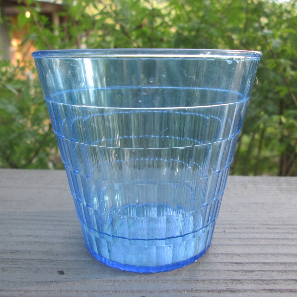 Vintage Plastic Tumblers Eight Oatmeal Glasses 1970s