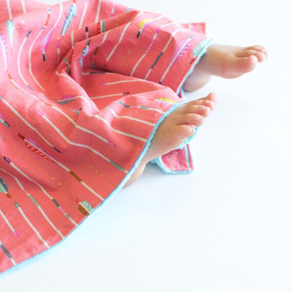 Baby Girl Security Blanket Pink Metallic Arrows Lovey with