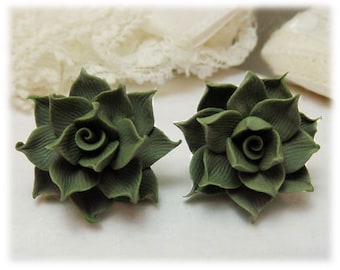 Succulent Earrings Stud or Clip On - Succulent Jewelry Collection