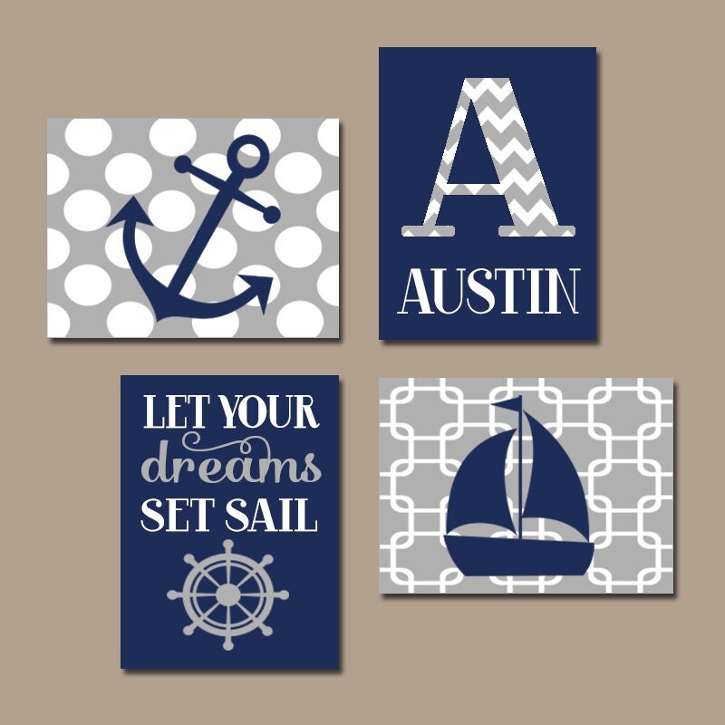 NAUTICAL Nursery Wall Art BOY Ocean Decor Coastal Nursery