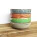 Stoneware Pottery Bowls Set of 4 - Ceramic Soup Bowls - 4 Assorted Glazes