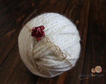 rustic twine and flower tie back