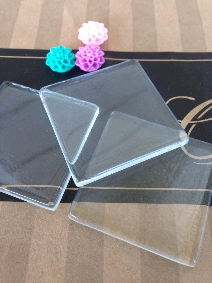 Clear Glass Squares 10 LARGE Keepsake Photo by theglassconnection