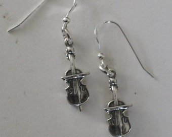 Sterling Silver CELLO Earrings -- Music, Musician, Musical Instrument