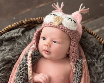 Baby Halloween Costume, Owl Hat, Baby Halloween Hat, Newborn Halloween Hat, Infant Halloween Costume, Baby Costume, Newbon Costume, Infant