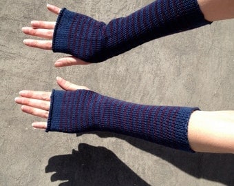 Arm Warmers Fingerless Gloves Striped Mittens Mitaines Mitones Merino Mohair Armstulpen Wrist Warmers Arm Sleeves