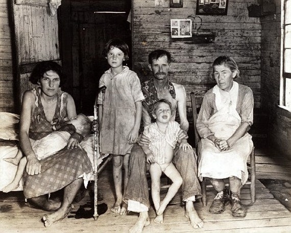 Sharecropper Family During The Great Depression Print 1930s