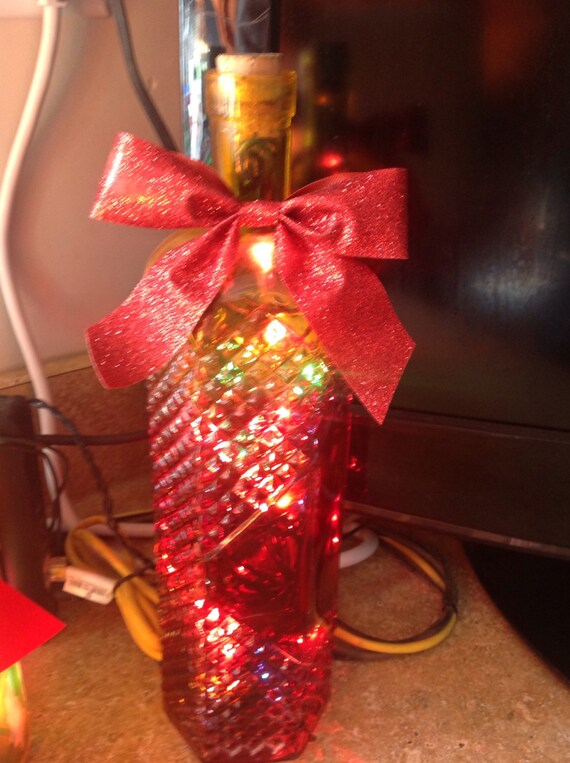 Items similar to Beautiful lighted bottle! Christmas decoration! on Etsy