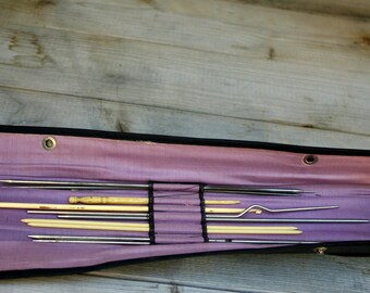 Set of Crochet Hooks Bone Steel Crochet Tatting Hooks and Knitting Needles With Case
