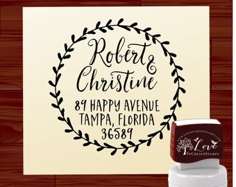 Calligraphy Handwriting Script Custom Return Address Stamp - Personalized SELF INKING Wedding Stationery Stamper - Style 1108A