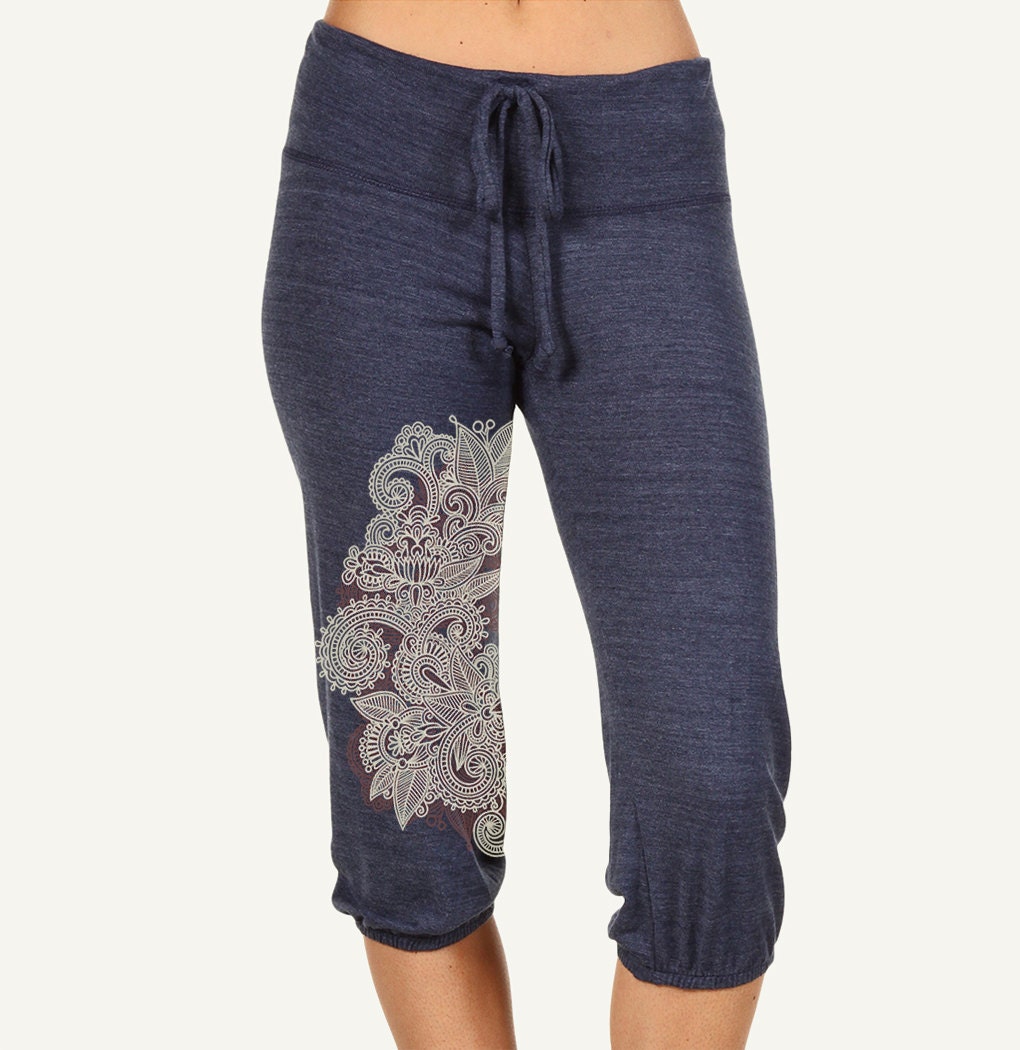 Henna Yoga pants Mehndi Print crop pants Lounge pants