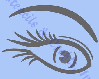 EYE STENCIL stencils background template templates eyelashes pochoir paint pattern scrapbook new craft art free shipping to usa