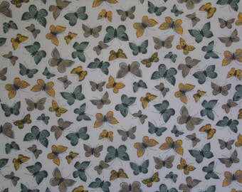 1.5 Yards Green and Yellow Butterflies