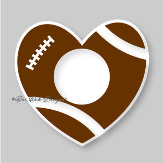 Download Heart Football Monogram Frame SVG cut File Vector PDF dxf eps
