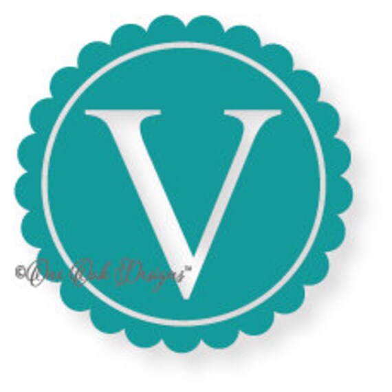 Download Letter V Scallop Monogram Alphabet SVG cut File Vector PDF ...