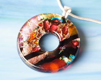 Handmade DICHROIC Fused Glass Necklace