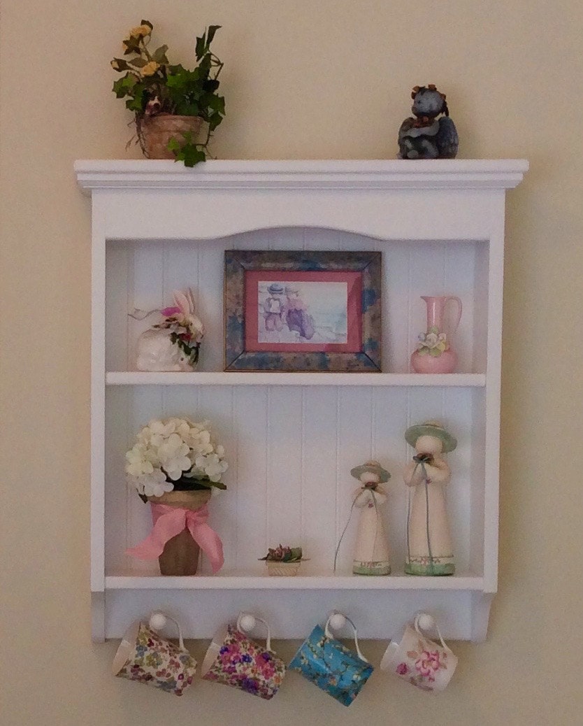 Display Rack Wood Knick Knack Wall Shelf Display Pine Shaker