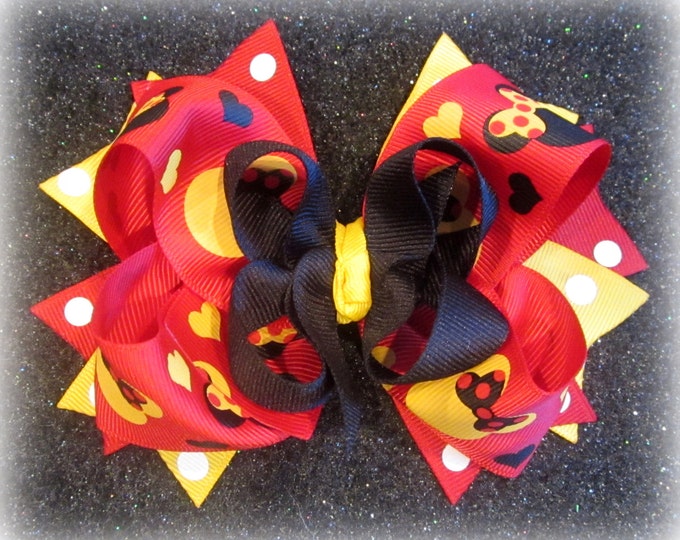 Disney Bows, Minnie Mouse Hair Bow, Boutique Hairbows, Girls Minnie Bows, Magic Bow, Mickey Hairbow, Baby Minnie Bows, Magic Band, Headband