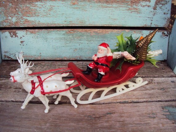 vintage christmas santa claus sleigh and reindeer deer vintage christmas santa claus sleigh and reindeer deer